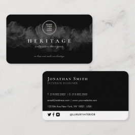 Grunge Black Cloudy Voeg je Logo toe Visitekaartje