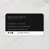 Grunge Black Cloudy Voeg je Logo toe Visitekaartje (Achterkant)