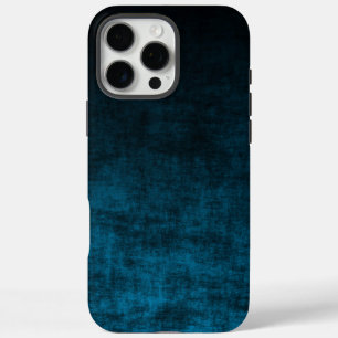 Grunge Black en Blue Ombre iPhone 16 Pro Max Hoesje