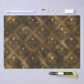  Grunge Black en Gold Roos Damask Tissuepapier (Craft)