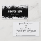 Grunge Black en White Visitekaartje Afsprakenkaartje (Voorkant / Achterkant)