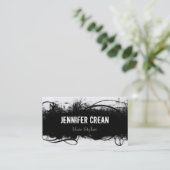 Grunge Black en White Visitekaartje Afsprakenkaartje (Staand voorkant)