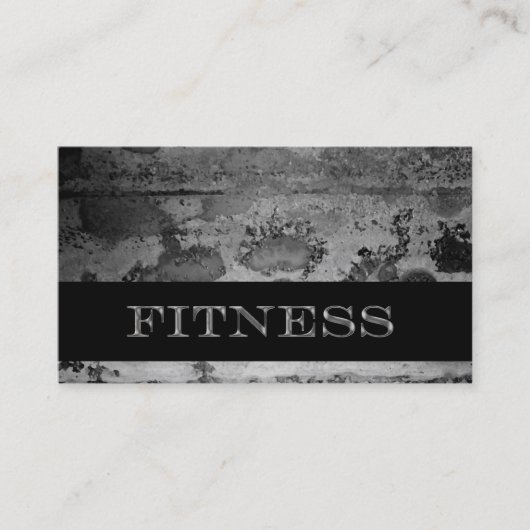 Grunge Black Fitness Personal Trainer Visitekaartje (Voorkant)