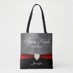 Grunge Black, Gray and Red Team Bride Tote Bag<br><div class="desc">Team Bride Tote Bag. A great gift for your bridesmaids, maid of honor or matron of honor, etc... 📌If you need further customization, please click the "Click to Customize further" or "Customize or Edit Design"button and use our design tool to resize, rotate, change text color, add text and so much...</div>