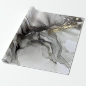 Grunge Black Grey Gold Cadeaupapier (Uitgerold)