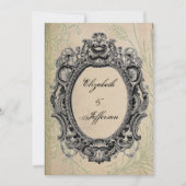 Grunge Black  Lijst Wedding Invitations Kaart (Voorkant)