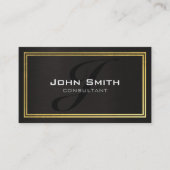 Grunge Black Metal and Gold Foil Border Consultant Visitekaartje (Voorkant)