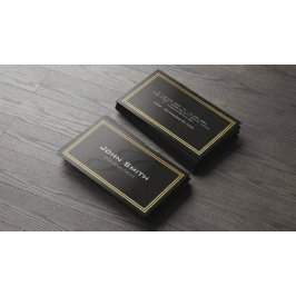 Grunge Black Metal en Goud Folie Rand Consultant Visitekaartje
