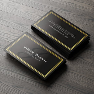 Grunge Black Metal en Goud Folie Rand Consultant Visitekaartje