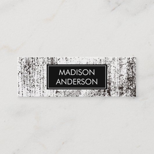 Grunge Black Mini Visitekaartje (Voorkant)