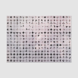 Grunge Black White Faded Cross Geometric Patroon Tissuepapier