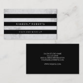 Grunge Black/White Stripes Modern Visitekaartje (Voorkant / Achterkant)