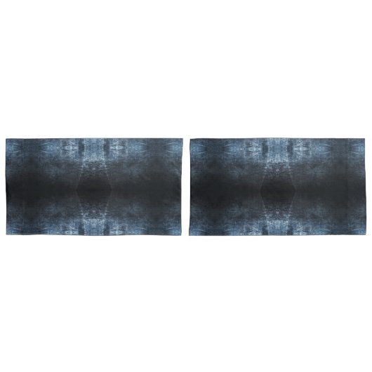 Grunge Blau Grijs Metaal Kussensloop (Voorkant-Set)