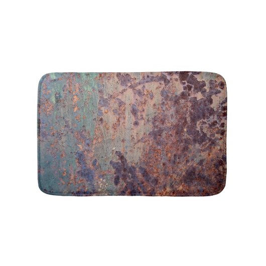 Grunge Blau Roestig Metaal Patroon Badmat (Voorkant)