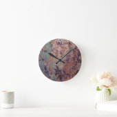 Grunge Blau Roestig Metaal Patroon Klokplaat 1 Ronde Klok (Huis)