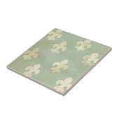 Grunge,blauwgroen,,fleur de lis,patroon,Victoriaan Tegeltje (Zijkant)
