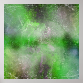 Grunge Blended Color Background — Lime Green Poster