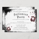 Grunge Bloedige Hand Prints Halloween Party Kaart (Voorkant / Achterkant)