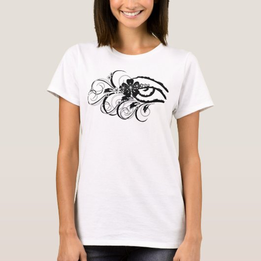 Grunge bloemenoog t-shirt (Voorkant)