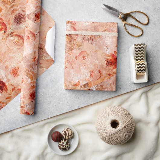 Grunge bloemenpatroon. Koraal achtergrond. Cadeaupapier (Crafts)