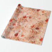 Grunge bloemenpatroon. Koraal achtergrond. Cadeaupapier (Uitgerold)