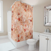 Grunge bloemenpatroon. Koraal achtergrond. Douchegordijn (In situ)