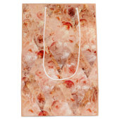 Grunge bloemenpatroon. Koraal achtergrond. Medium Cadeauzakje (Achterkant)