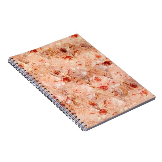 Grunge bloemenpatroon. Koraal achtergrond. Notitieboek (Rechterzijde)