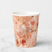 Grunge bloemenpatroon. Koraal achtergrond. Papieren Bekers (Links)