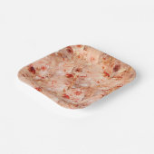 Grunge bloemenpatroon. Koraal achtergrond. Papieren Bordje (Gebogen)