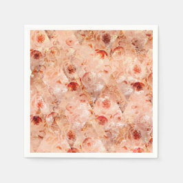 Grunge bloemenpatroon. Koraal achtergrond. Servet