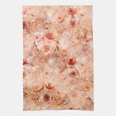 Grunge bloemenpatroon. Koraal achtergrond. Theedoek (Verticaal)