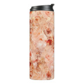 Grunge bloemenpatroon. Koraal achtergrond. Thermosbeker (Gedraaid links)