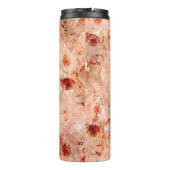 Grunge bloemenpatroon. Koraal achtergrond. Thermosbeker (Achterkant)