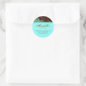 Grunge bloemensalon sticker spa blauw bruin 2 (Tas)