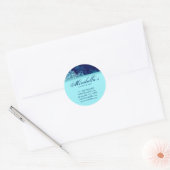 Grunge bloemensalon sticker spa blauw denim 2 (Envelop)