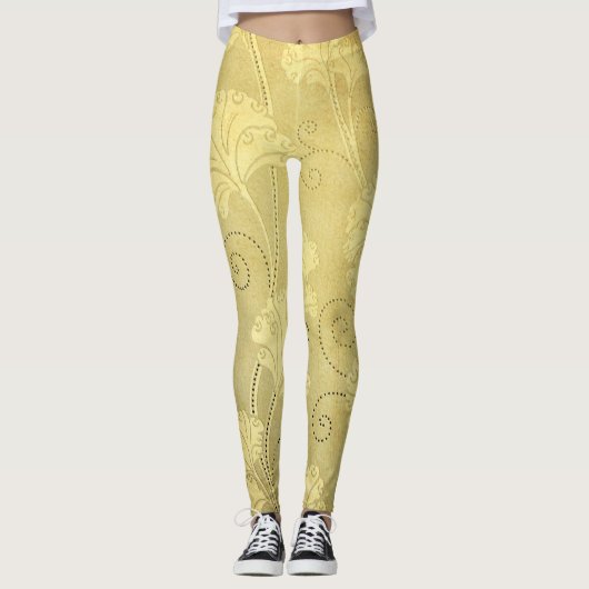 Grunge  bloemmotief. leggings (Voorkant)