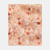 Grunge bloempatroon. Koraalrode achtergrond. Fleece Deken (Voorkant)