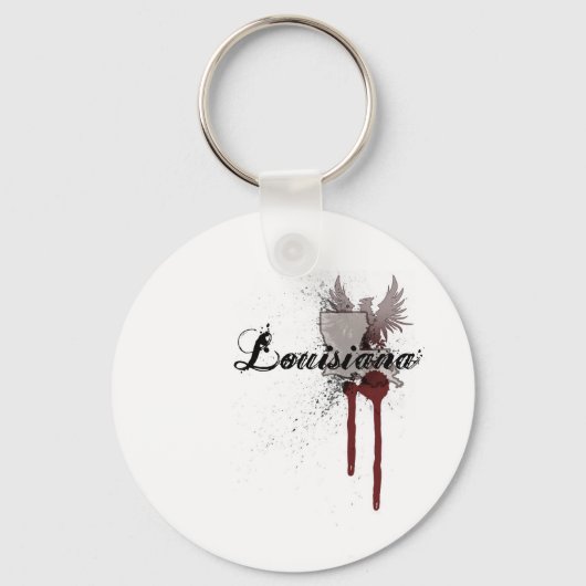 Grunge Blood Splatter Louisiana Sleutelhanger (Voorkant)