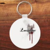 Grunge Blood Splatter Louisiana Sleutelhanger (Voorkant)
