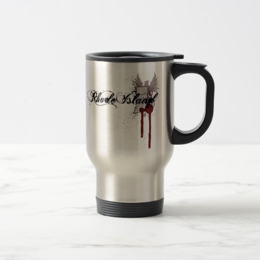 Grunge Blood Splatter Rhode Island Travel Mug Reisbeker (Rechts)