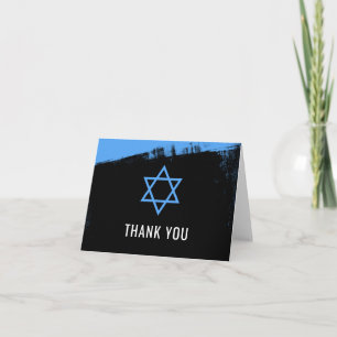 Grunge Blue Black Bar Mitzvah bedankt
