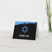 Grunge Blue Black Bar Mitzvah bedankt (Voorkant)