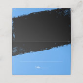Grunge Blue Black Bar Mitzvah Folded Plaatskaartje (Buitenkant ongevouwen)