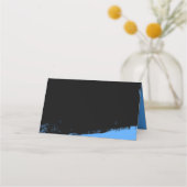 Grunge Blue Black Bar Mitzvah Folded Plaatskaartje (Achterkant)