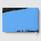 Grunge Blue Black Bar Mitzvah Gastenboek (Achterkant)