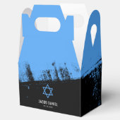 Grunge Blue Black Bar Mitzvah, persoonlijk Bedankdoosjes (Geopend)