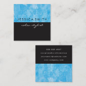 Grunge Blue Black Two Tone Vierkante Visitekaartje (Voorkant / Achterkant)