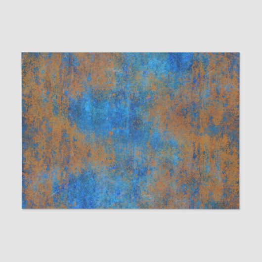 Grunge Blue Copper Boho Tissuepapier (Voorkant)