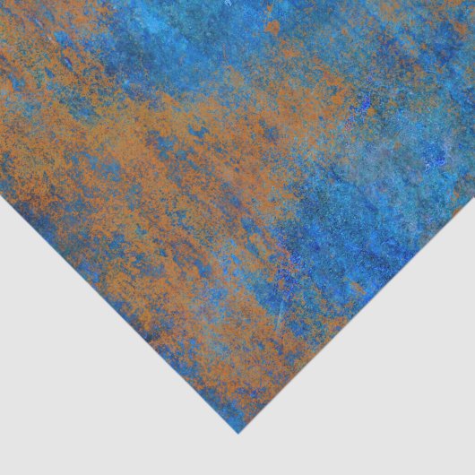 Grunge Blue Copper Boho Tissuepapier (Detail)